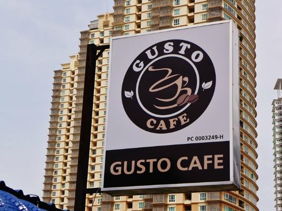 Gusto Cafe — logo mark with stylized lettering.